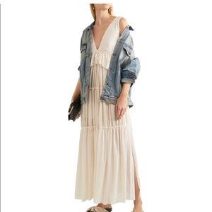 See By Chloe Cream Tiered Maxi Dress